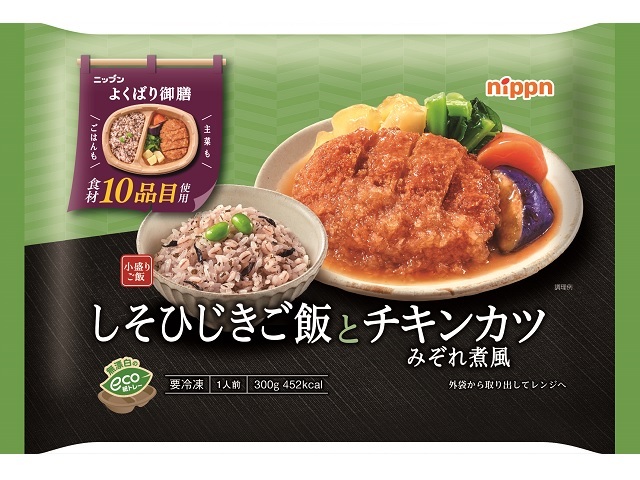 ニップン ニップン よくばり御膳 しそひじきご飯とチキンカツみぞれ煮風